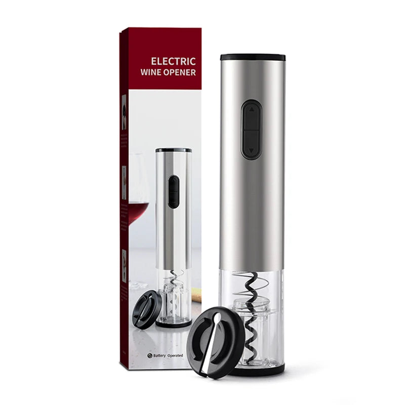 Electric wine opener with packaging on a white background